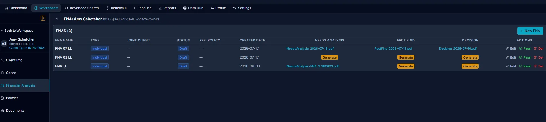One‑click audit‑ready documents from FNA record